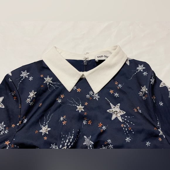 ✨Host Pick✨Self-Portrait Ruched Star Print Satin Dress - Picture 6 of 14